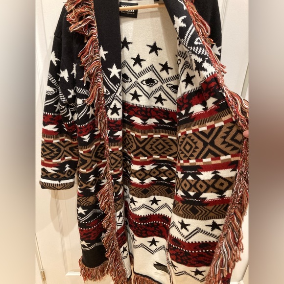 Scotch & Soda Jacquard woven fringed cardigan M - Picture 5 of 8